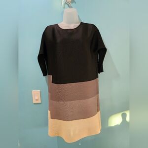 Lonyuash Accordeon Elegant Color Block Shirt